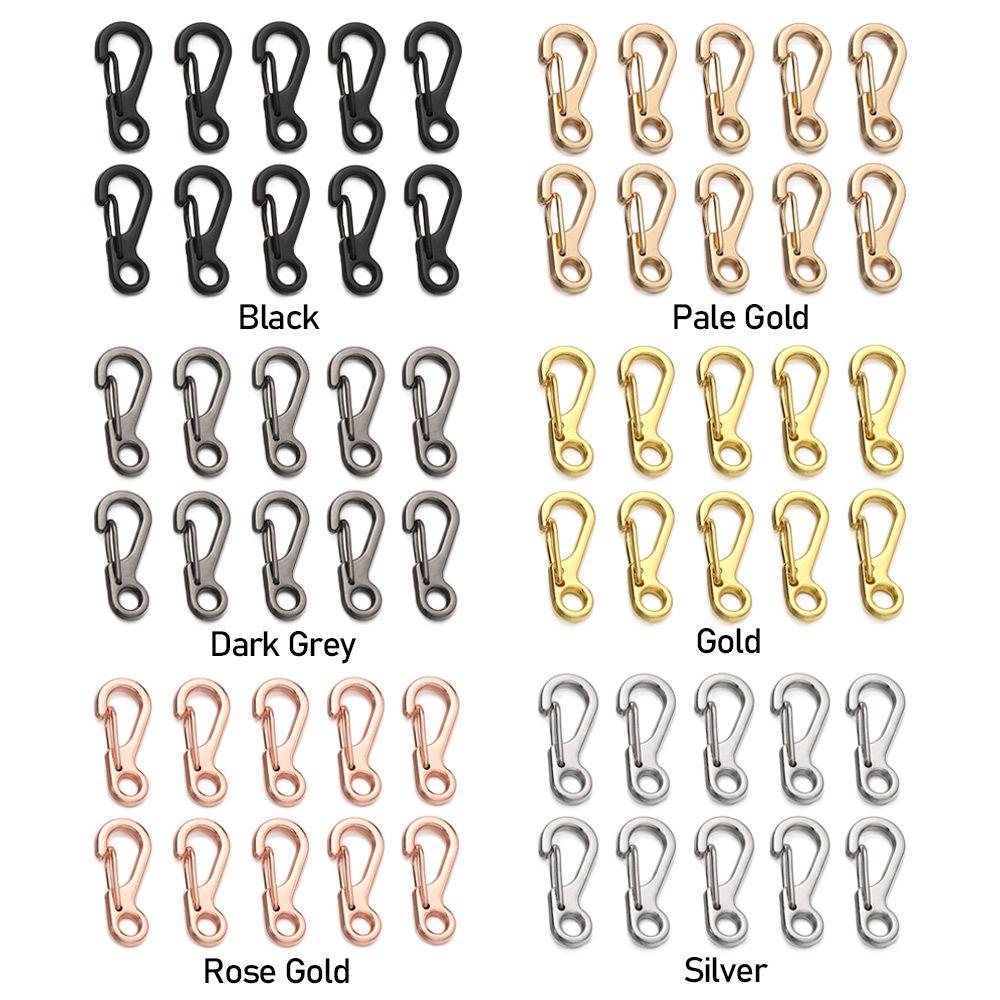 10 шт. Металлический брелок для ключей DIY с разъемным кольцом, застежкой-карабином, карабином, застежкой на шею, пряжкой для сумок и ремешком