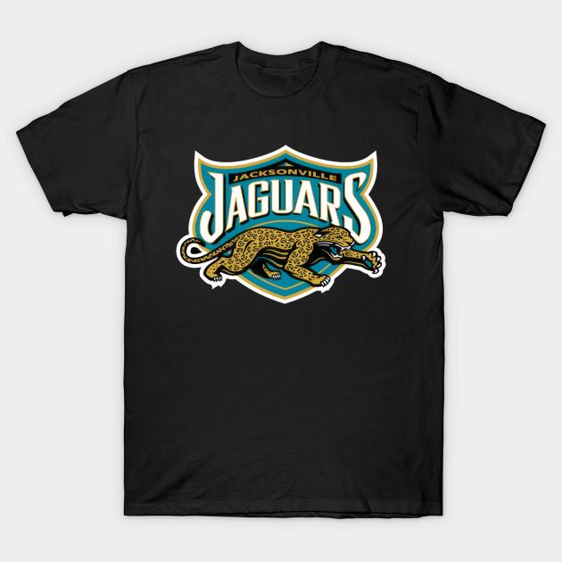 Men Black Print T-shirt Jacksonville Jaguars No-Cut Heat Transfer Print Cotton Tshirt