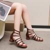 Women Summer New Square Very Open Toe Sandals Fashion Sexy Hollowed Out Narrow Strap Solid Color Sexy Party Dress Sandals 35-40