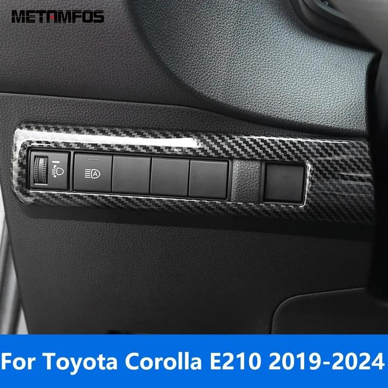 Head Light Lamp Switch Panel Cover Trim For Toyota Corolla E210 2024 Carbon Fiber Interior Accessories