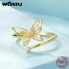 WOSTU Ажурные кольца на палец бабочки из стерлингового серебра 925 пробы для женщин, кольцо для вечеринки Grilfriend