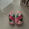 Cartoon Casual Thick Bottom Heightening Cool Slippers Women's Summer Fashion Versatile Cross with Graffiti Beach Flat Bottom Cool Slippers