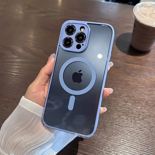 Роскошный магнитный чехол для беспроводной зарядки Magsafe для iPhone 15 14 13 12 11 Pro Max противоударный прозрачный чехол