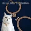 Pet Necklace Exquisite Pendant Fade-Resistant Zircon Shiny Cat Necklace Pet Jewelry Photography