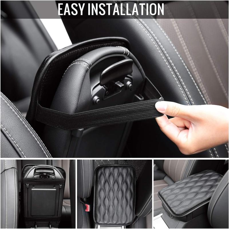 Waterproof PU Leather Car Armrest Mat Universal Interior Auto Armrests Storage Box Cover Pad Dust-proof Armrest Protector