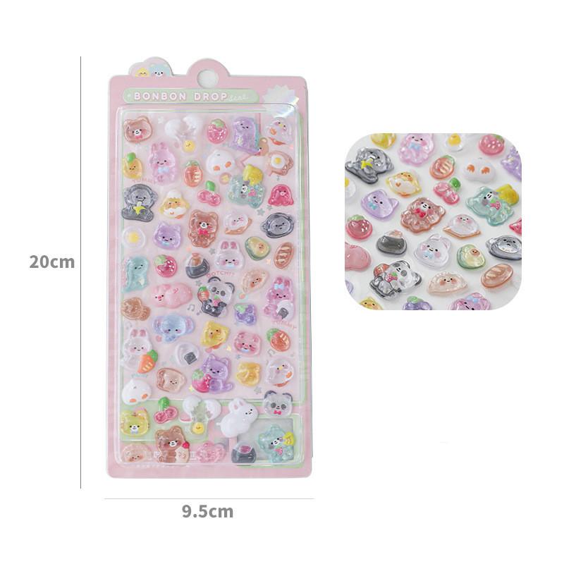Kawaii Cartoon Stereo Sticker for Journal Scrapbook Lovely Animal Phone Guitar Sticker DIY Decor Nail Stickers Student Supplies
