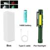 USB Rechargeable LED Pen Flashlight with RGB Light Outdoor Emergency Torch Lamp With Stainless Steel Clip Pocket Led Flashlight