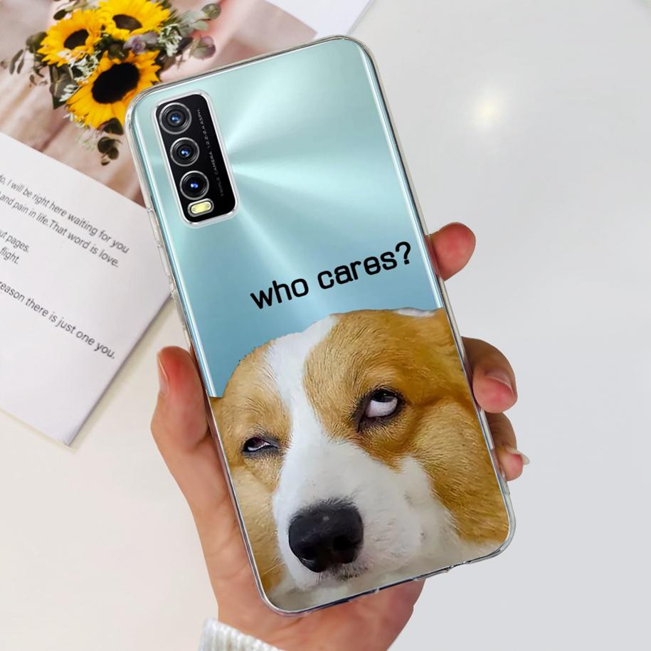 Для Vivo Y11s Y12s Чехол V2028 V2026 V2033 Популярный Цветок Прозрачная Силиконовая Задняя Крышка Для Vivo Y20 Y20i Y20s V2029 V2027 V2032 Funda