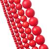 High Quality Red Turquoise Gemstone Round Charms Jewelry 16-200pcs 4-14mm Jewelry Making Wholesale Natural Stone Craft DIY Spacer Loose Beads