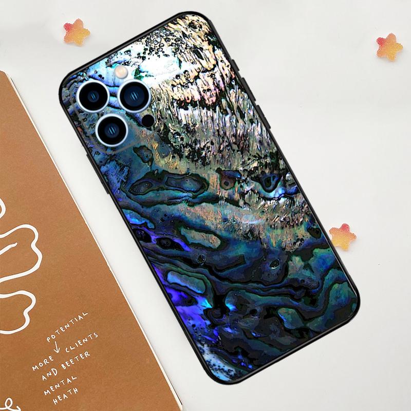 Чехол для телефона из раковины абалона для iPhone 17 Pro Max 14 11 15 16 Pro Max 12 13 mini 16 Plus 16e 17 Air Funda