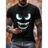 Men's Monster Print T-shirt, Summer Fashion Breathable Casual Short Sleeve Crew Neck Short Sleeve Tee Men's Clothing For Outdoor