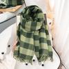 Шарф осенне-зимней атмосферы имитация кашемира двухсторонний клетчатый шарф женская теплая верхняя шаль простой шарф