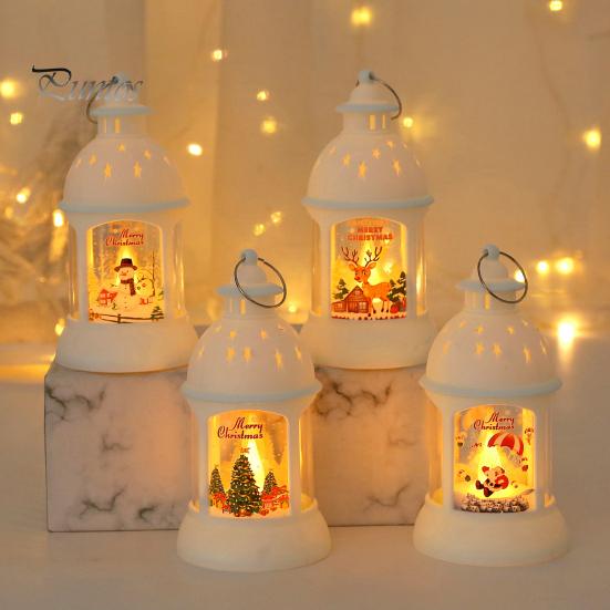 Рождественская светодиодная лампа Tealight, мягкое мерцание, питание от батареи, портативный фонарь Санта-Клауса, подвесной орнамент