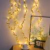 5M Gold Leaves Artificial Rattan Plant Fake String Light Vine for Home Room Decor Garden Wedding Decoration DIY Ramadan Ornament