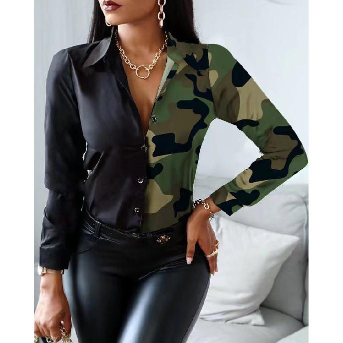 Весна и осень новый женский универсальный длинный рукав повседневный деловой дорожный элегантный комфорт сексуальный низ рубашка топ