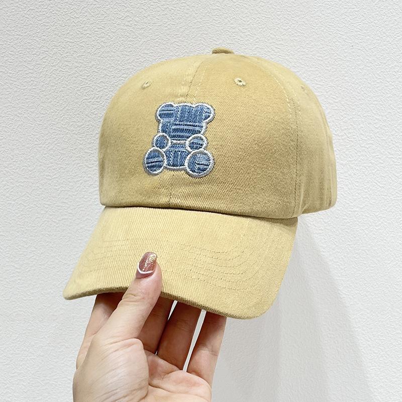 Autumn and winter cute bear baseball hat male and female versatile student cap embroidered cartoon visor