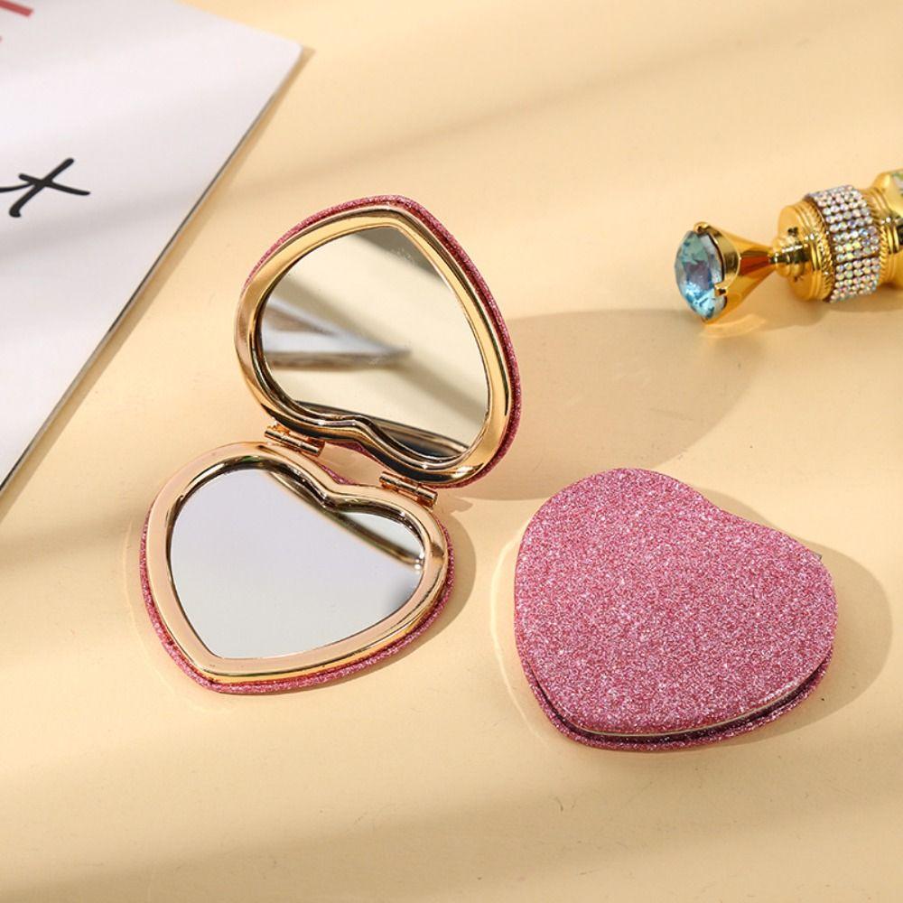 High Definition Heart Shape Makeup Mirror Double-Sided Vanity Mirrors Bathroom Living Room