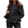 Autumn Women Casual Long Sleeve Sweaters Crew Neck Pure Color Soft Ribbed Knitted Oversized Loose Pullover