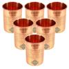 Copper Water Glasses with Embossed Design, Drinkware & Serveware, Ayurvedic Health Benefits, 300 Ml Capacity, Set of 6