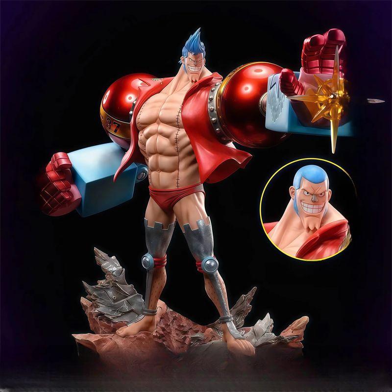 28 см One Piece Lx Франкки GK Двухголовая статуя GK Персонаж Комната Настольный дисплей Украшения.