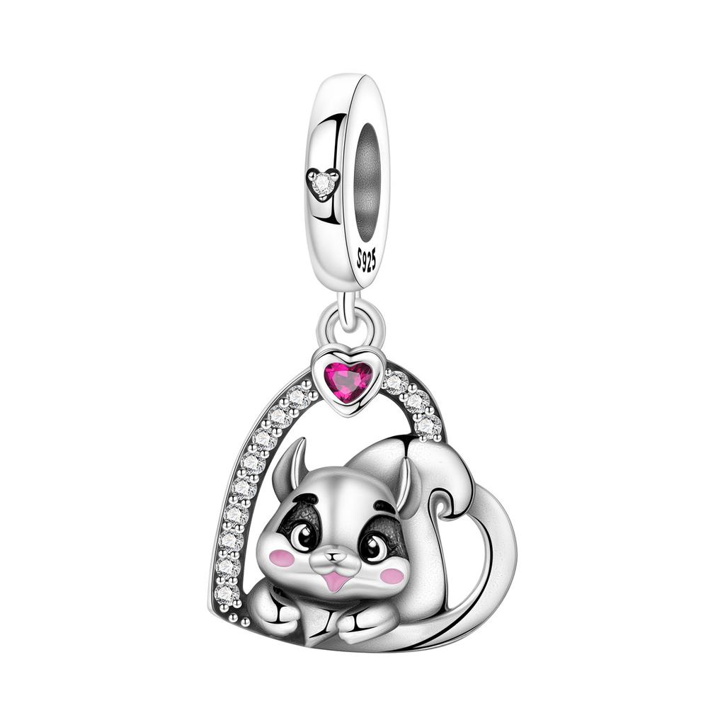 Orstarry 925 Silver Little Bear Pendant Beads Charm Bracelet Jewelry DIY Gifts for Party Animal Lovers