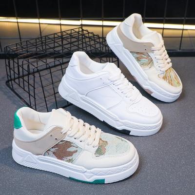 Весенние новые туфли для доски. Женские цветные туфли на платформе со шнуровкой. Женская обувь, увеличивающая рост. Женские повседневные спортивные белые туфли оптом.