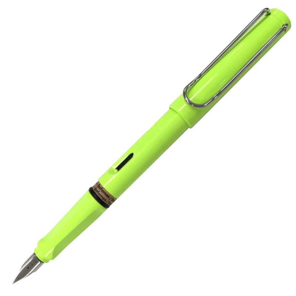 Перьевая ручка LAMY Safari, сверхтонкое перо EF (Очень хорошо) Неоново-лаймовый L43-EF Двойного назначения (Конвертер продается отдельно) Специальный производственный товар, авторизованный для импорта