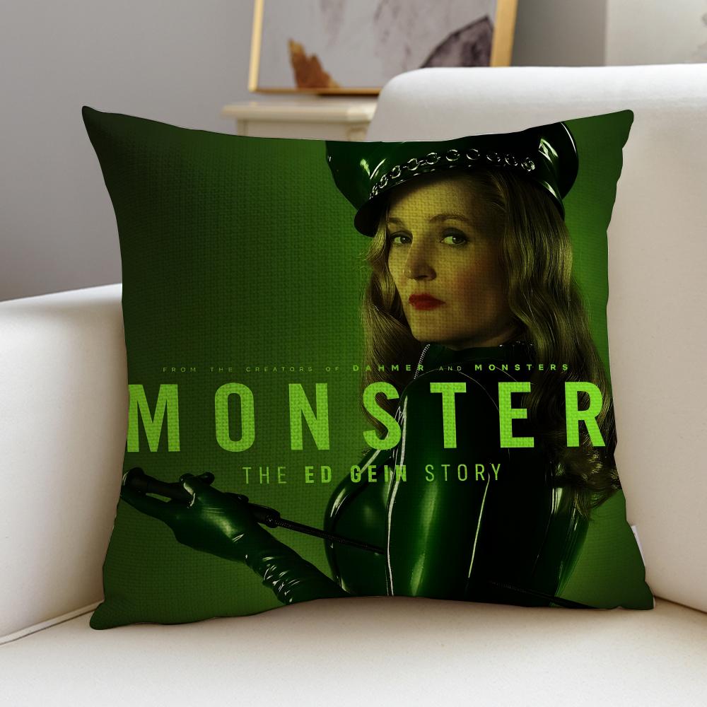 MMonster The Ed Gein StoryS Cushion Cover Breathable and skinfriendly linen pillowcase square removable and washable cushion