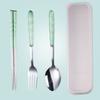 3 шт., ложка, вилка, палочки для еды, столовые приборы, портативный набор столовых приборов, столовые приборы для обеда с коробкой, набор столовых приборов из нержавеющей стали HMM