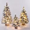 45/60 CM Artificial Christmas Tree Flocking New Year Christmas Decorations for Home Door Wall Ornaments Souvenirs Scenes Desktop