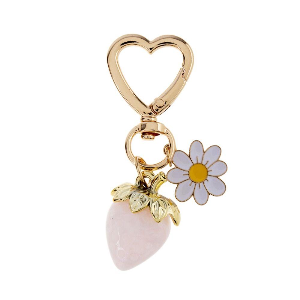 Ornament Fruit Pendant Colorful Strawberry Keyring Fashion Strawberry Keychain  Jewelry Gift