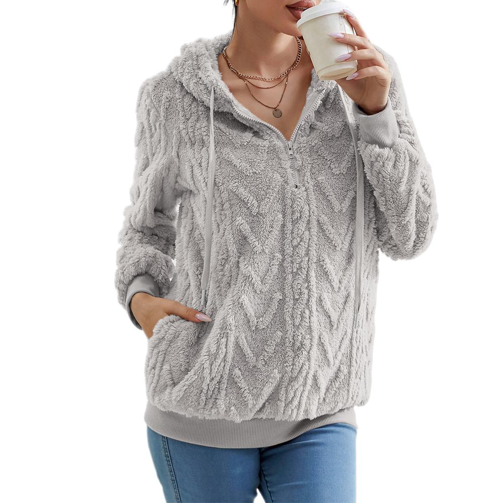 Женские пушистые флисовые толстовки, женские осенние толстовки с капюшоном на молнии, пуловеры, топы