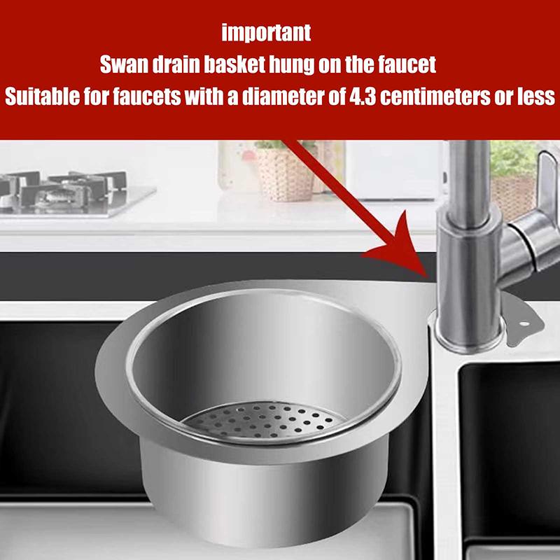 Фильтр в форме лебедя, кухонные принадлежности, слив для раковины, корзина для воды, многофункциональная, без перфорации, подвесная корзина из нержавеющей стали, полка для хранения