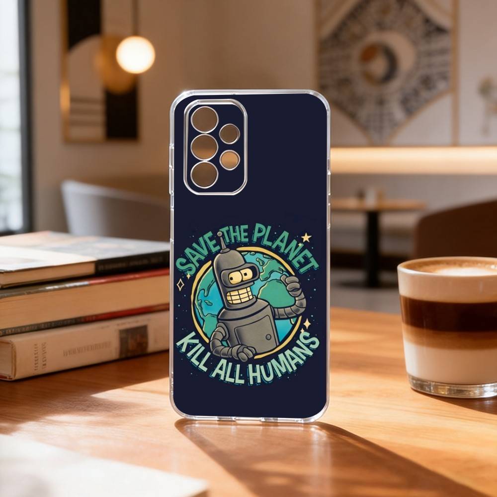 F-Futurama AnimE-e B-Bender Phone Case Transparent Silicone Soft For Samsung S25,S24,S21,S22,S23,S30,Ultra,S20,Plus,Fe