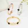 Stainless Steel Bracelet Fashionable Charm Real Fritillary Four-leaf Clover Bracelet New Waterproof, the Best Gift for Friends