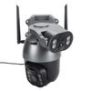 Dual Lens Solar Security Camera 6MP Waterproof Wireless Outdoor PTZ Surveillance Camera with 2 Way Audio Motion Alarm