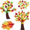 2 Style Thanksgiving Tree Craft Kit 60 Sheets Fall Maple Leaf Stickers Self Adhesive Kids Gift Art Activity Decor