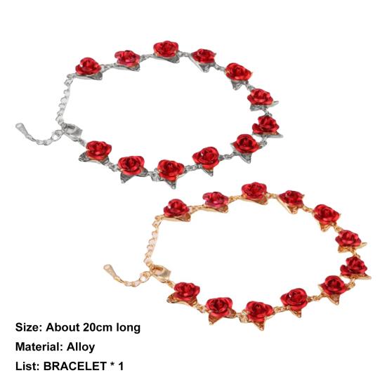 Хорошие женские браслеты из нержавеющей стали с красной розой