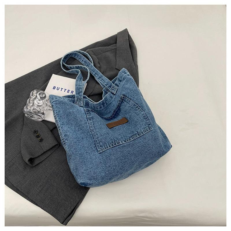Ленивый ветер Ретро Джинсовая сумка 2025 Новая Тисненая Сумка-тоут через плечо