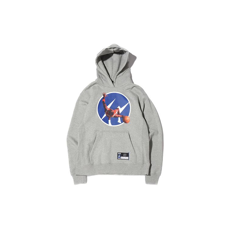 Jordan X Fragment Design Совместная мода Удобная свободная толстовка Осенние мужские топы Серый DA2992-050