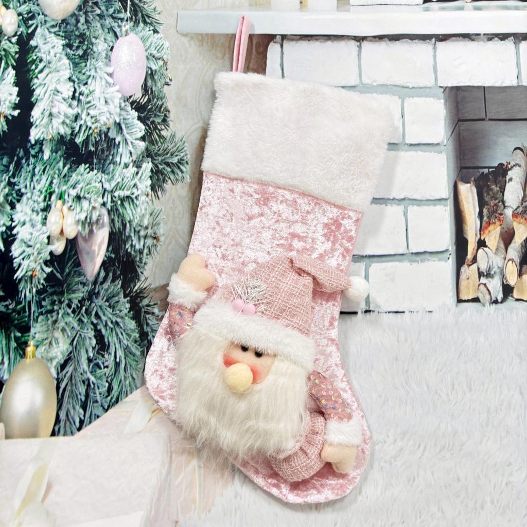 Рождественские чулки, носки, Санта, снеговик, подвесные елочные украшения, рождественский декор для дома, новогодние подарочные пакеты с конфетами Navidad