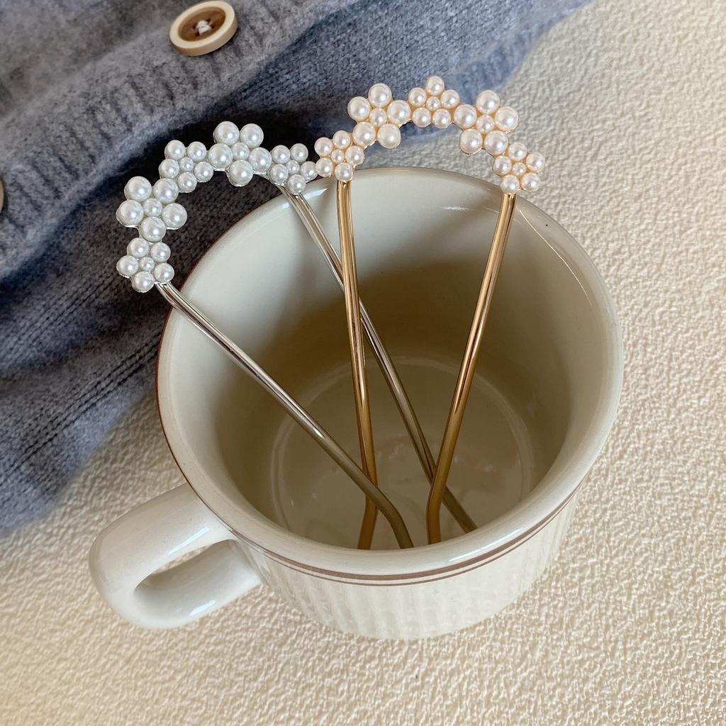 Exquisite U-shaped Hair Fork, Women's Pearl Tassel Hair Stick, Butterfly Hair Clip, Fashionable Hair Accessory, Women's Headwear