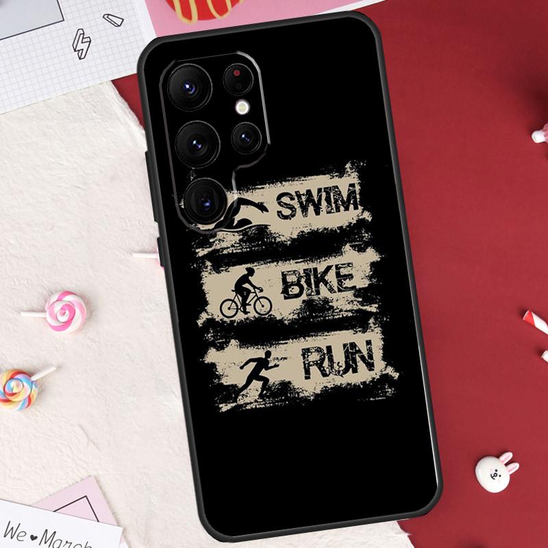 Чехол Tri Life для Samsung Galaxy S21 S22 S23 S24 S25 S26 Ultra S10 S25 Plus S25 FE S20 FE с дизайном Триатлон Три Жизнь Плавание Велосипед Бег