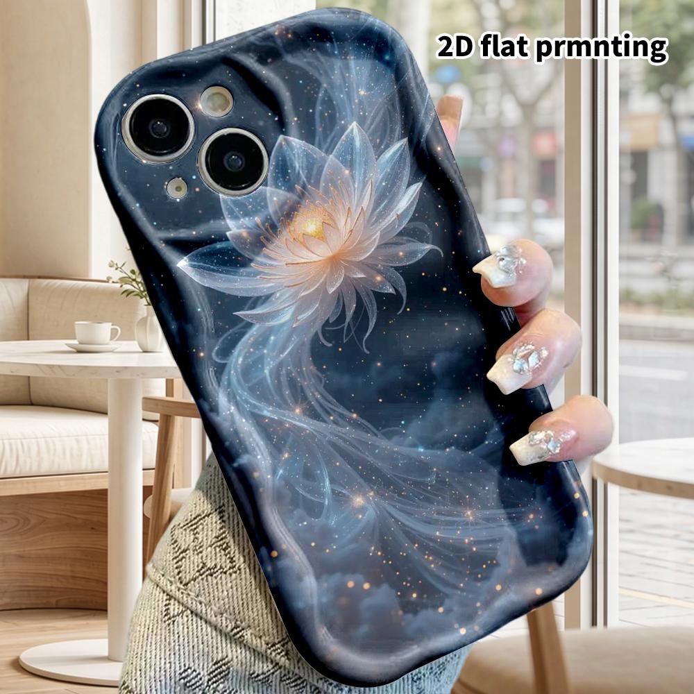 Phone Case: 2D flat design suitable for iPhone 18 17 16 15 14 13 Pro film protective case, couple style, galaxy crystal lotus, Christmas and Halloween
