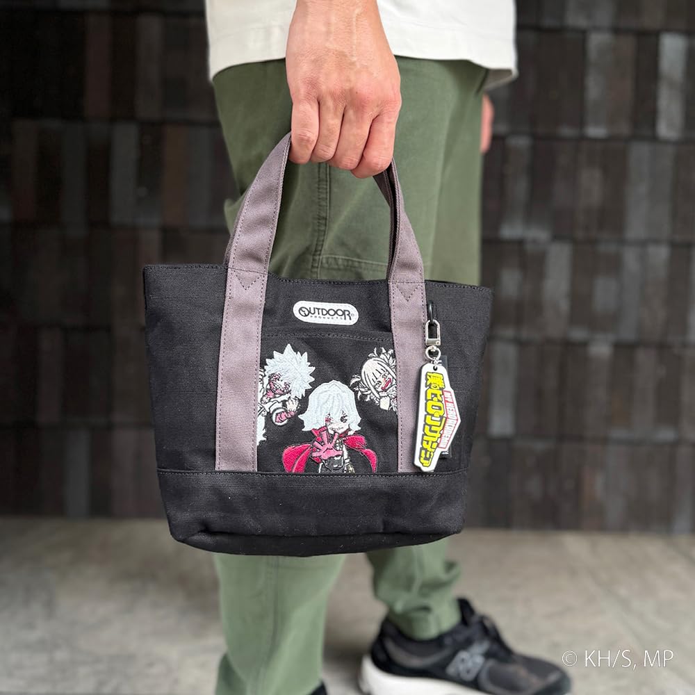Hero Academia x OUTDOOR Мини-сумка-тоут с брелоком Shigaraki Tomura x Dabi x Toga Himiko ODHA13 Kuro [Мои ПРОДУКТЫ] -
