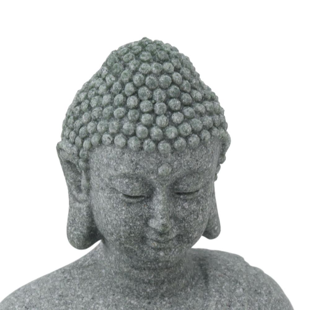 Grey Oriental Stone Carving Ornament Courtyard Sandstone Figurine Indoor Study Shelf Decoration