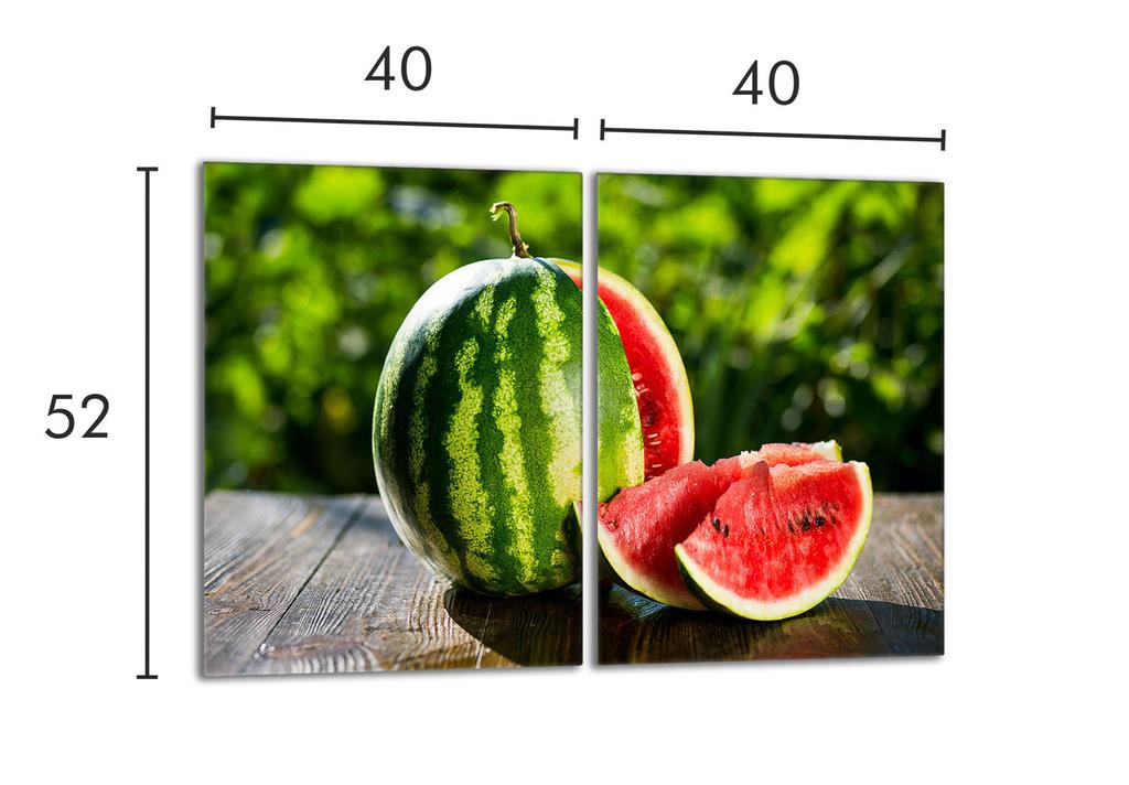Szklana płyta ochronna na kuchenkę 2x40x52 Arbuz