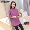 Female Long Section Bottoming Sweater Loose Korean Version of Half High Neck Large Yards Knitted Sweater