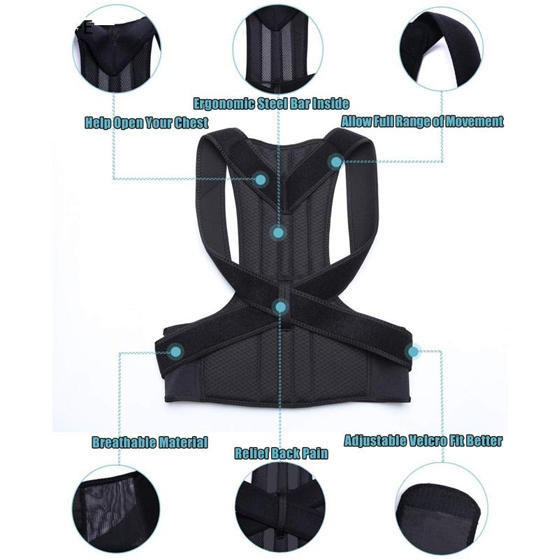 Регулируемый корректор осанки больших размеров, поддержка спины, плечо, корсет для спины, коррекция осанки, корректор осанки позвоночника, лента для фиксации осанки