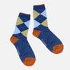 YELLOWSOCKS ARGYLE CHECK NAVY